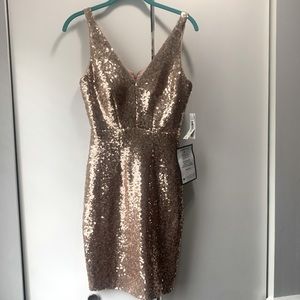Champagne sequin cocktail dress